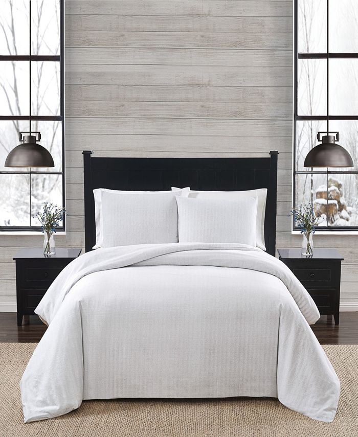 London Fog Herringbone Flannel Comforter Set & Reviews Comforter Sets