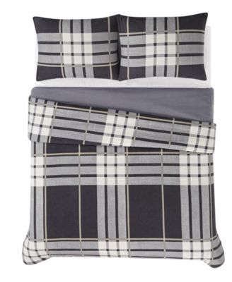 Milo Plaid 3 Piece Flannel Duvet Cover Set, King