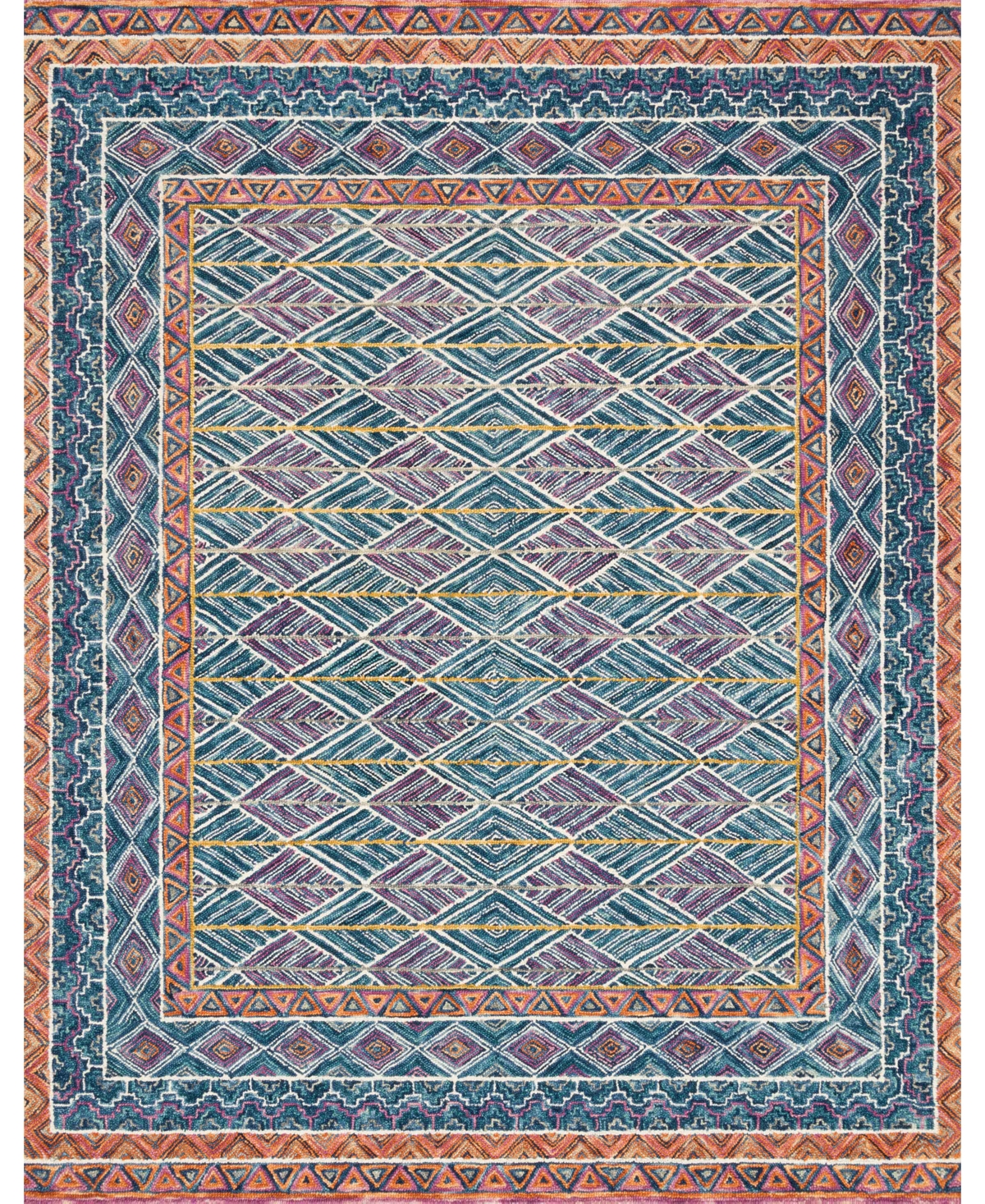 Justina Blakeney Priti Prt-01 7'9in x 9'9in Area Rug - Teal, Red