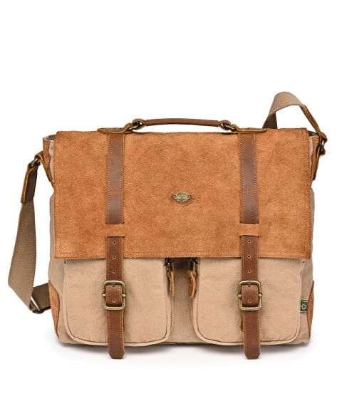 Женская сумка TSD BRAND Valley Oak Canvas Messenger, цвет: Хаки