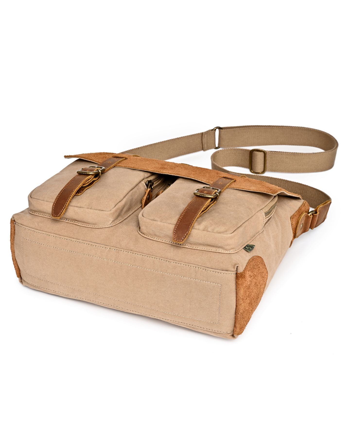 Женская сумка TSD BRAND Valley Oak Canvas Messenger, цвет: Хаки — фото 8