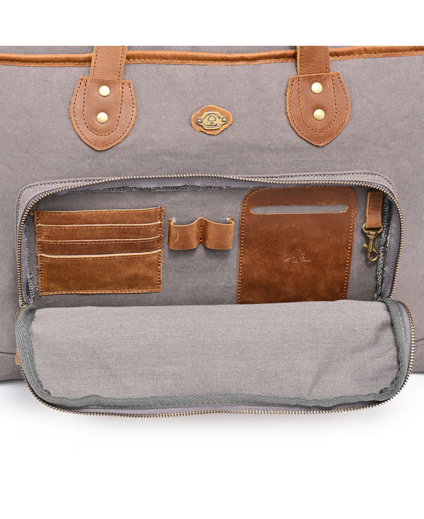 Сумка TSD BRAND Valley Oak Large Canvas Weekender, цвет: Серый — фото 4