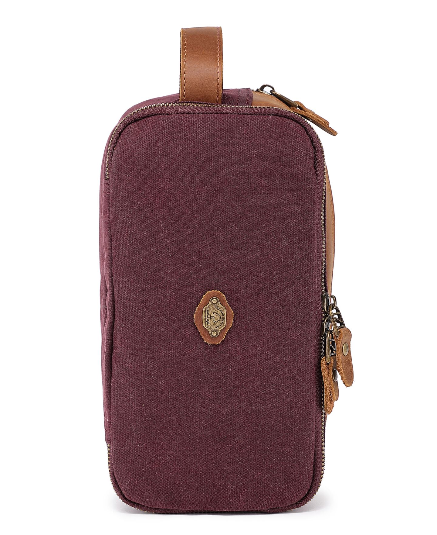 Женский несессер TSD BRAND Turtle Ridge Waxed Canvas Toiletry Bag, цвет: Бордовый — фото 9