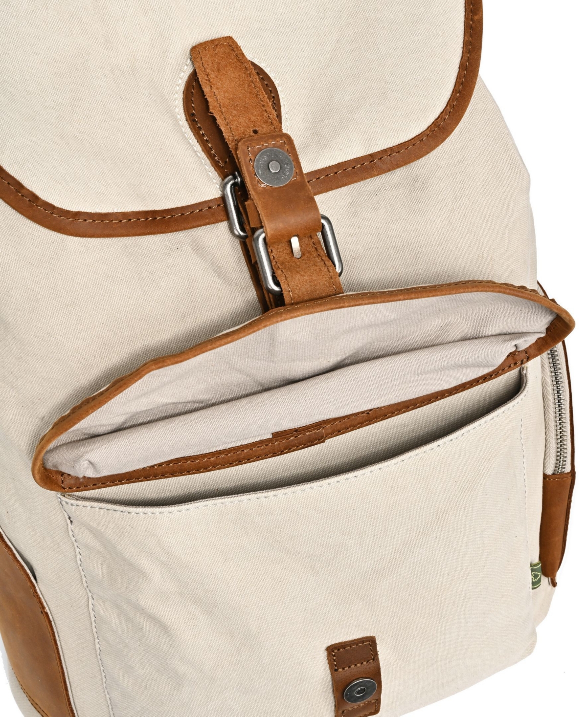 Tsd Brand Milo Canvas Backpack In Ivory