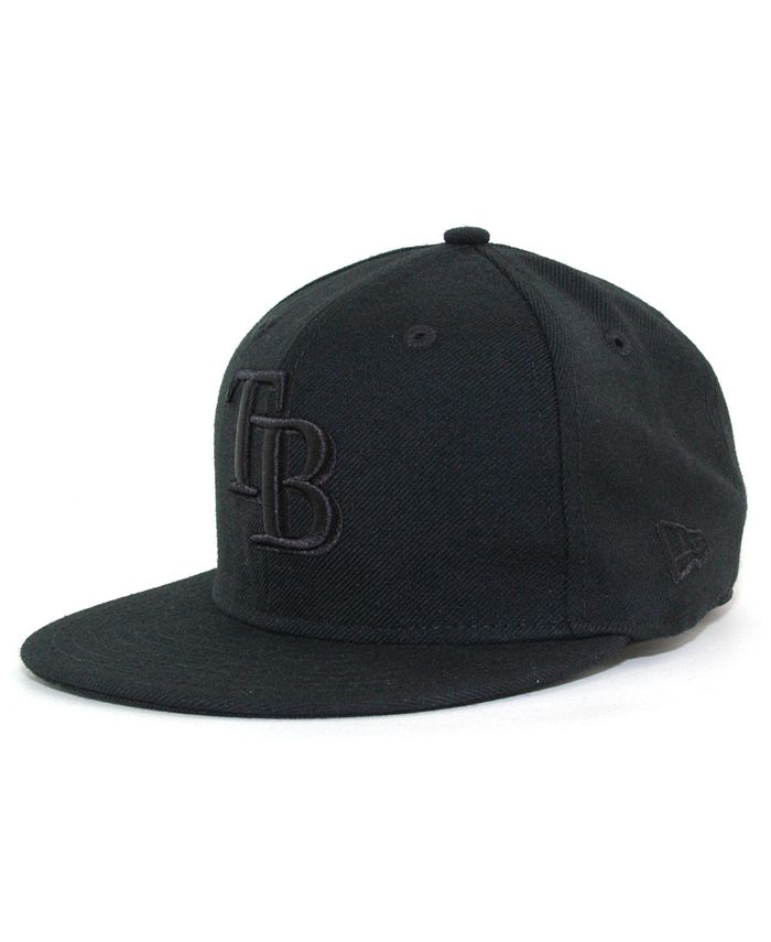 New Era Kids' Tampa Bay Rays MLB Black on Black Fashion 59FIFTY Cap ...