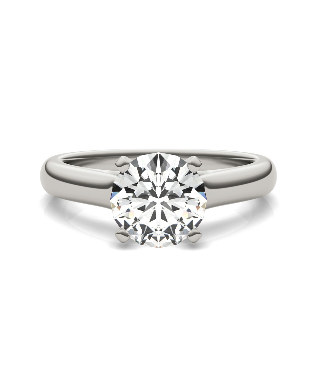 Moissanite Cathedral Solitaire Ring (1-9/10 Carat Total Weight Diamond Equivalent) in 14K- White Gold
