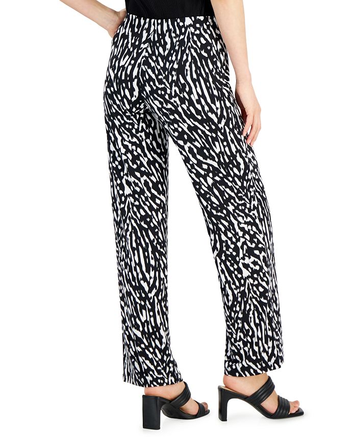 Alfani Petite Printed Pull-On Pants, Created for Macy's & Reviews ...