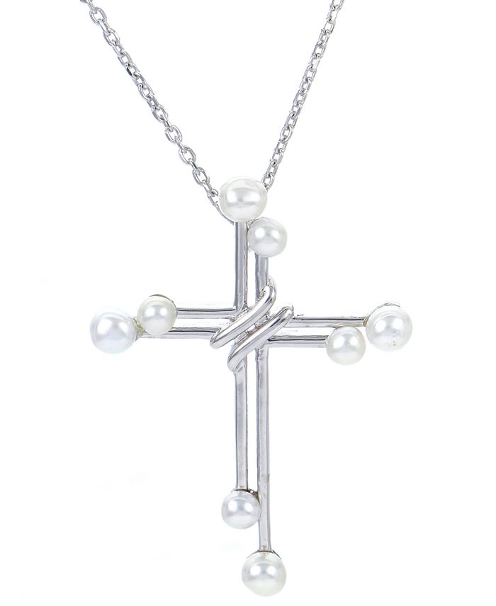 Macy s sterling store silver cross necklace