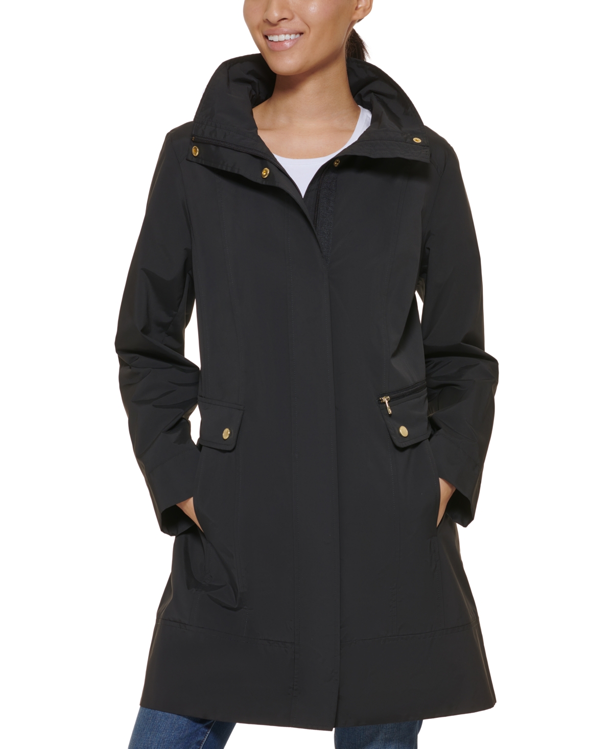 Cole Haan Packable Hooded Raincoat
