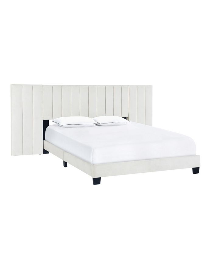 Furniture One Box Channeled Wall Upholstered Bed, Queen Macy's