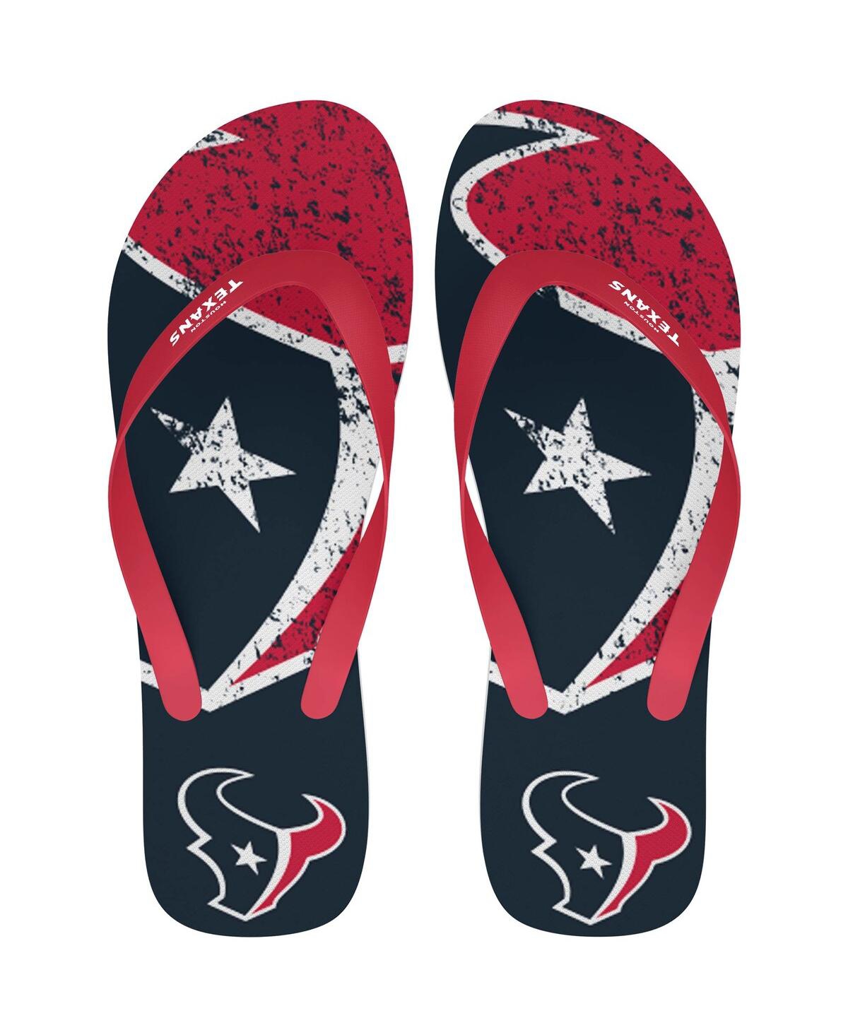Men's and Women's Houston Texans Big Logo Flip-Flops - Navy