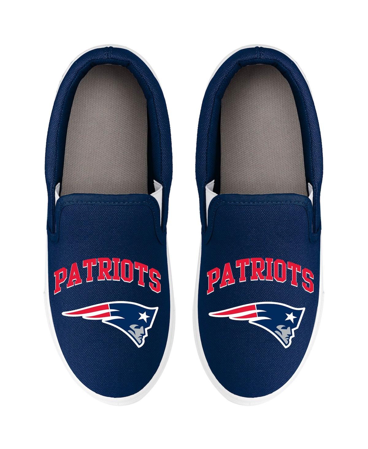 Women's Foco New England Patriots Big Logo Slip-On Sneakers - Navy