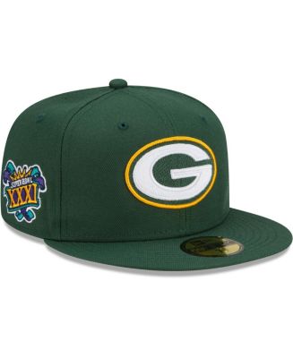 Men's New Era Green Green Bay Packers Patch Up Super Bowl XXXI 59FIFTY ...