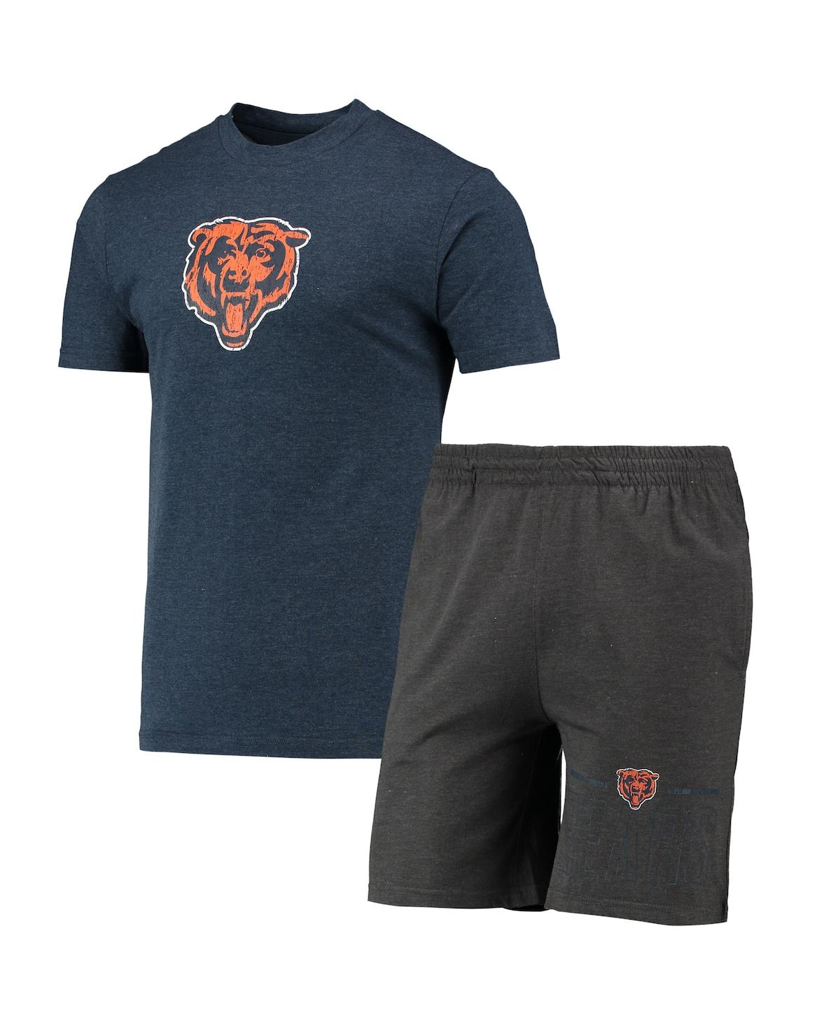 Concepts Sport Men's  Charcoal, Navy Chicago Bears Meter T-shirt And Shorts Sleep Set In Charcoal,navy