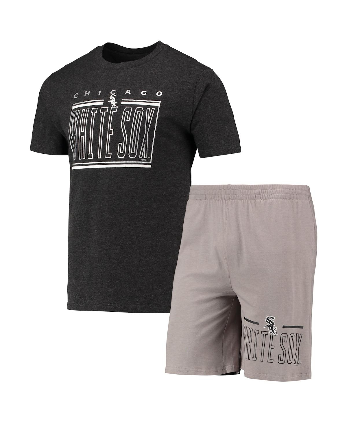 Shop Concepts Sport Men's  Gray, Black Chicago White Sox Meter T-shirt And Shorts Sleep Set In Gray,black