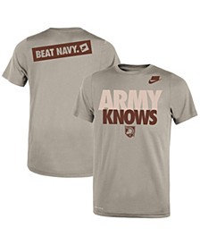 Youth Boys Light Brown Army Black Knights Rivalry Army Knows T-shirt