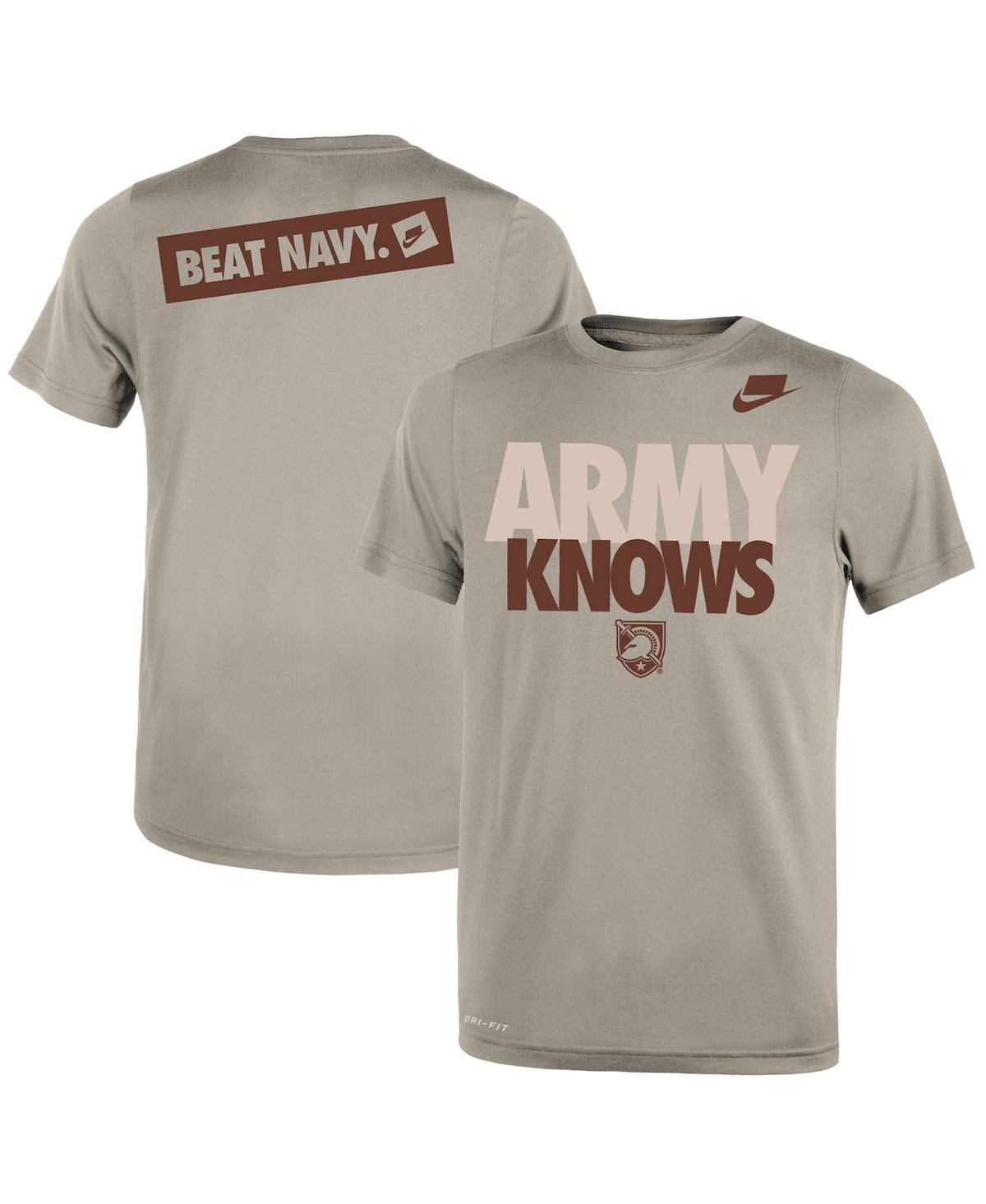 Youth Boys Nike Light Brown Army Black Knights Rivalry Army Knows T-shirt