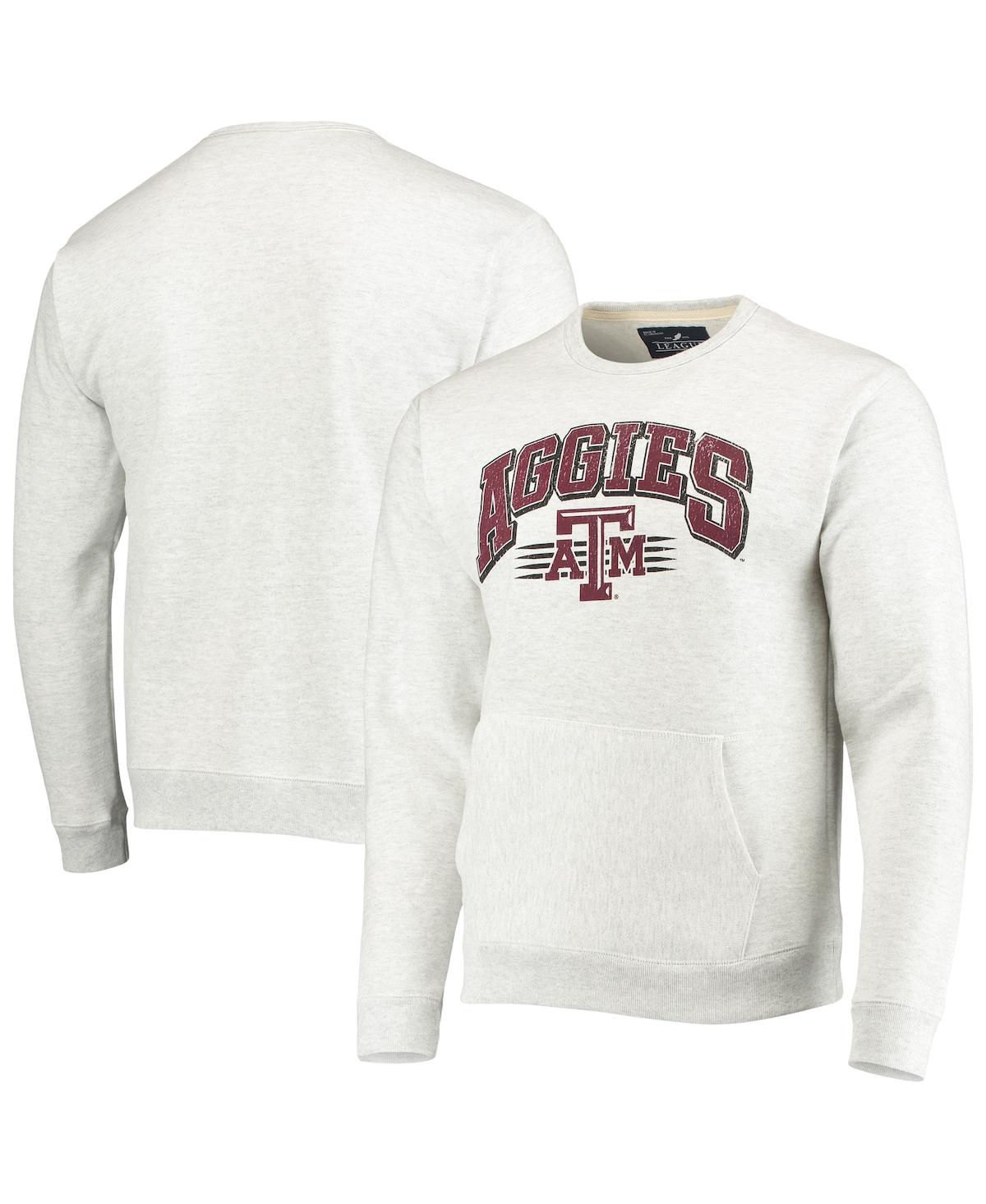 Shop League Collegiate Wear Men's  Heathered Gray Texas A&m Aggies Upperclassman Pocket Pullover Sweatshir