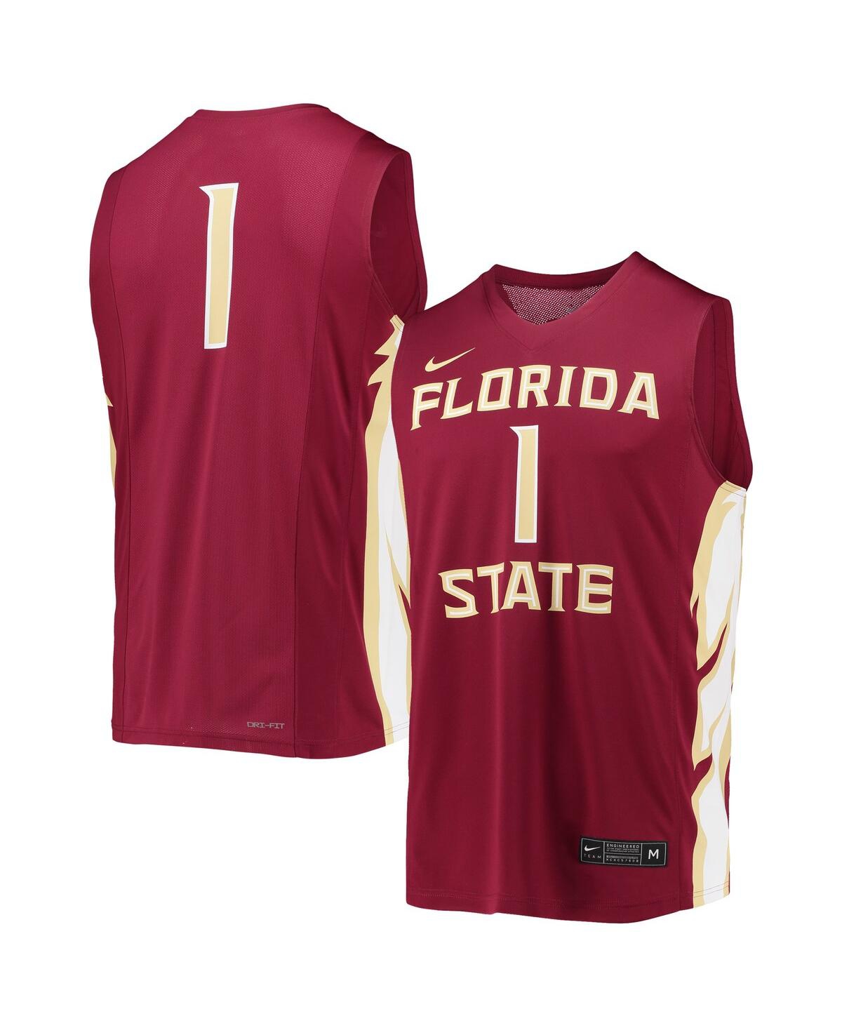Men's Nike #1Florida State Seminoles Team Replica Basketball Jersey - Garnet