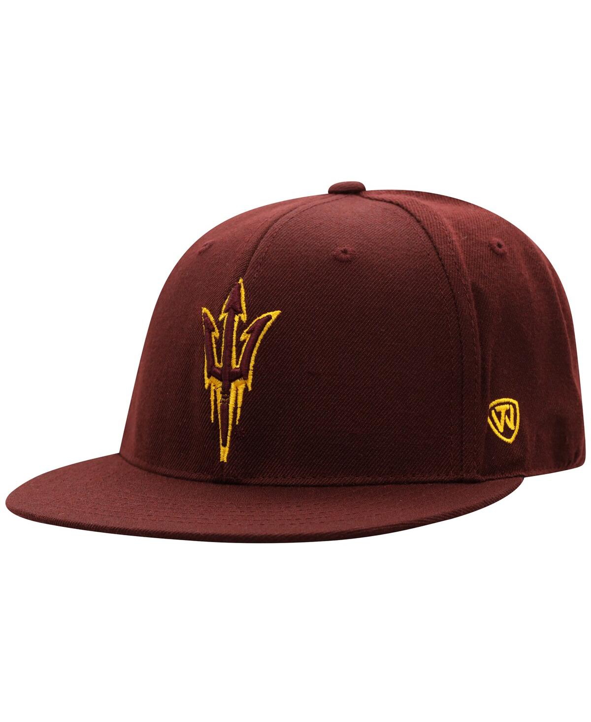 Men's Top of the WorldArizona State Sun Devils Team Color Fitted Hat - Maroon