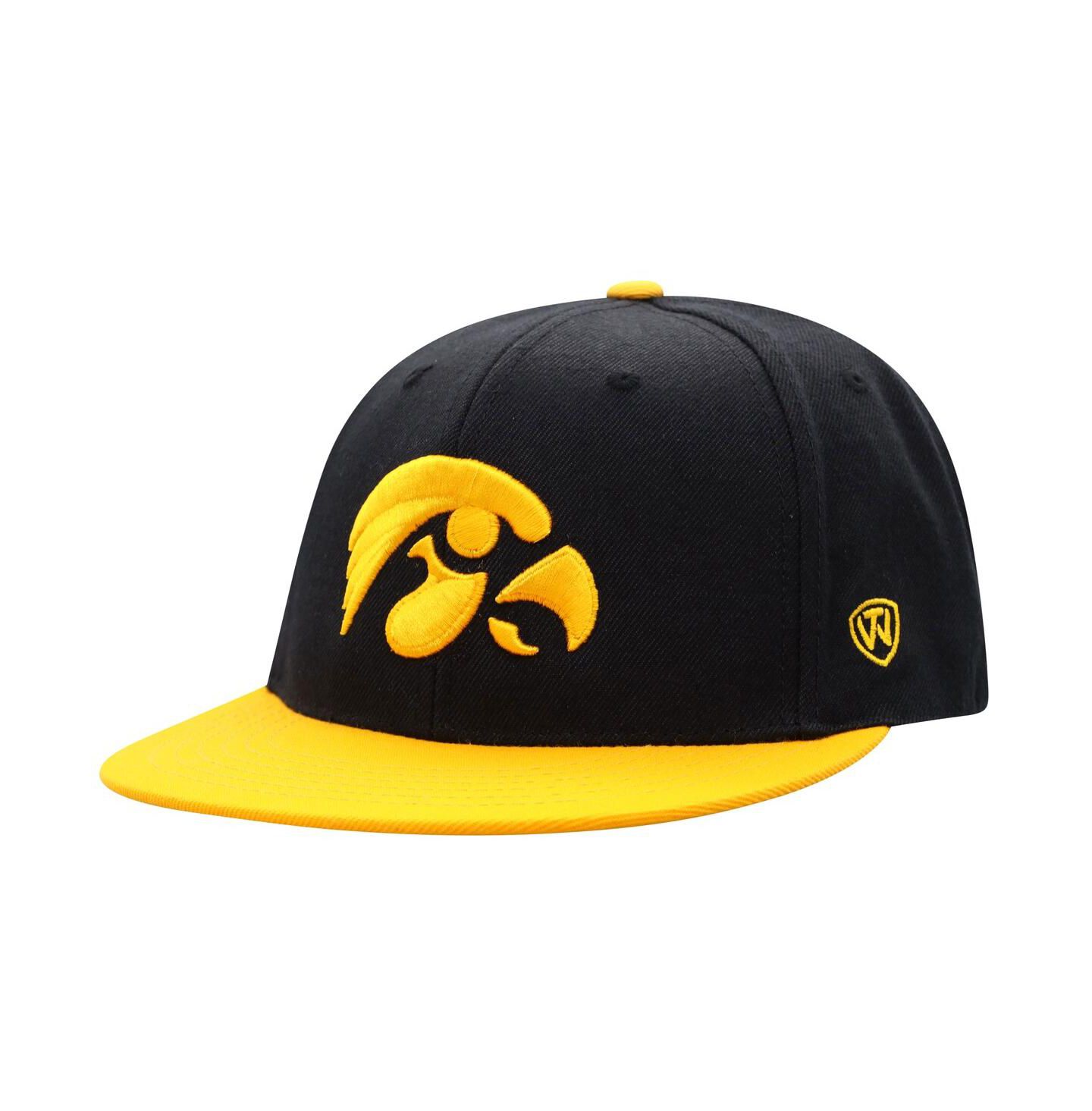 Мужская кепка Top of the World Black, Gold Iowa Hawkeyes Team Color Two-Tone Fitted Hat — фото 2