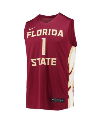 Men's #1 Garnet Florida State Seminoles Team Replica Basketball Jersey