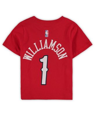Toddler Boys and Girls Zion Williamson Red New Orleans Pelicans Statement Edition Name and Number T-shirt