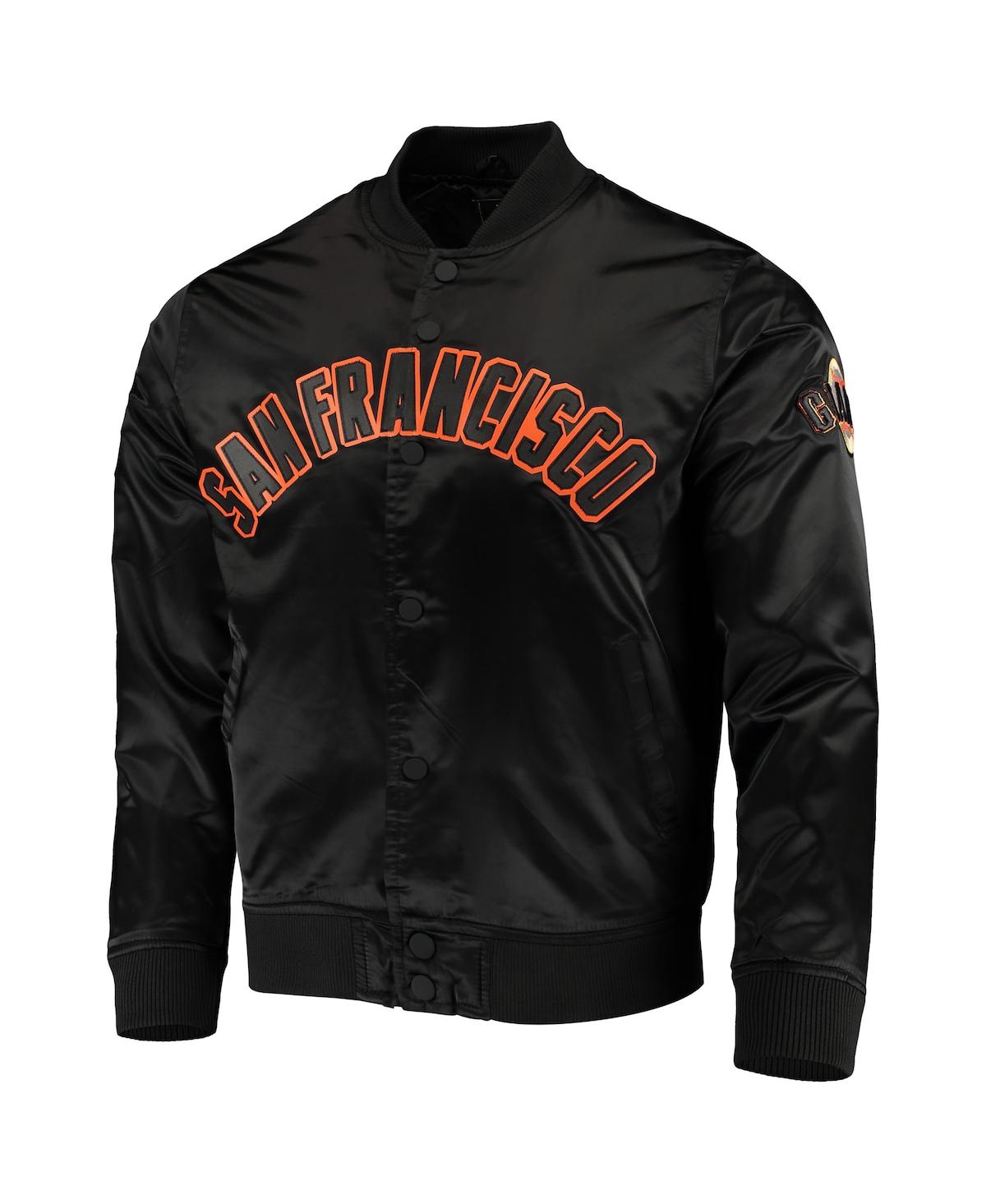 Men's Pro StandardSan Francisco Giants Wordmark Satin Full-Snap Jacket - Black