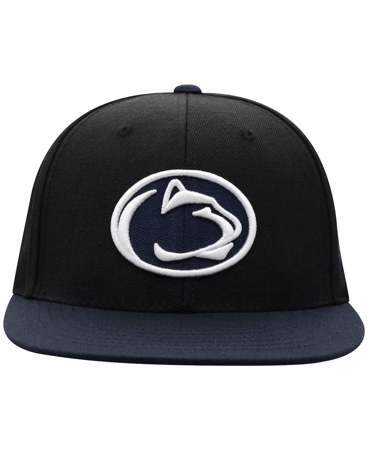 Shop Top Of The World Men's  Black, Navy Penn State Nittany Lions Team Color Two-tone Fitted Hat In Black,navy