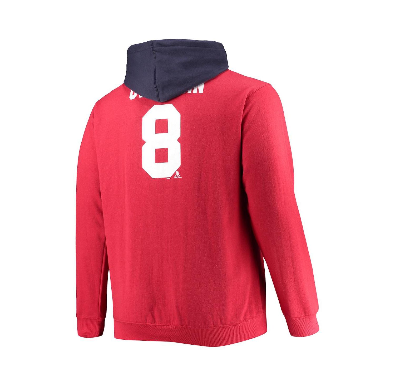Men's Alexander Ovechkin Red Washington Capitals Big and Tall Colorblock Full-Zip Hoodie