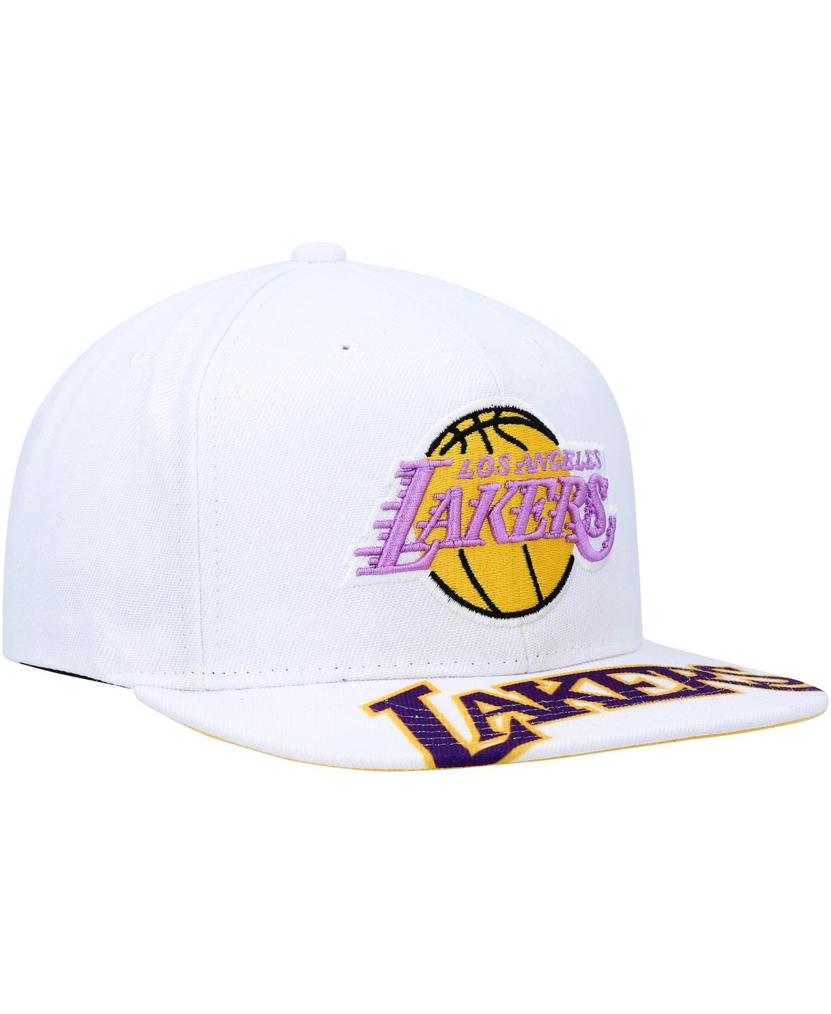 Men's Mitchell & NessLos Angeles Lakers Hardwood Classics Swingman Pop Snapback Hat - White