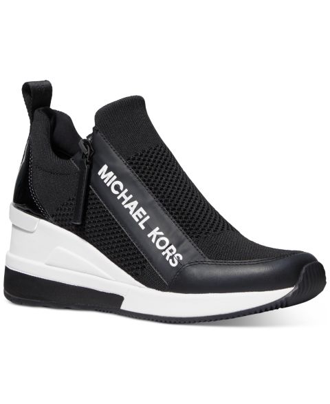 Женские кроссовки Michael Kors Willis Trainer Wedge, цвет: Чёрный вязаный