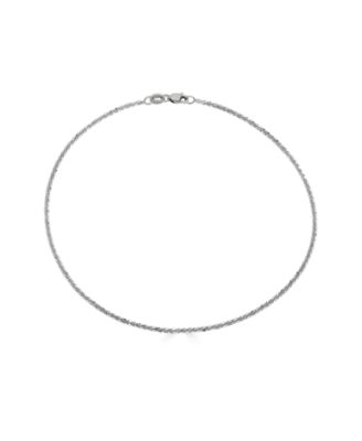 Sparkle Chain Ankle Bracelet, 10" (1-1/2mm) in 14k Yellow Gold or 14k White Gold.