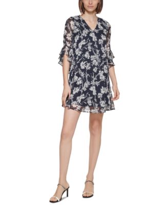 calvin klein floral shift dress