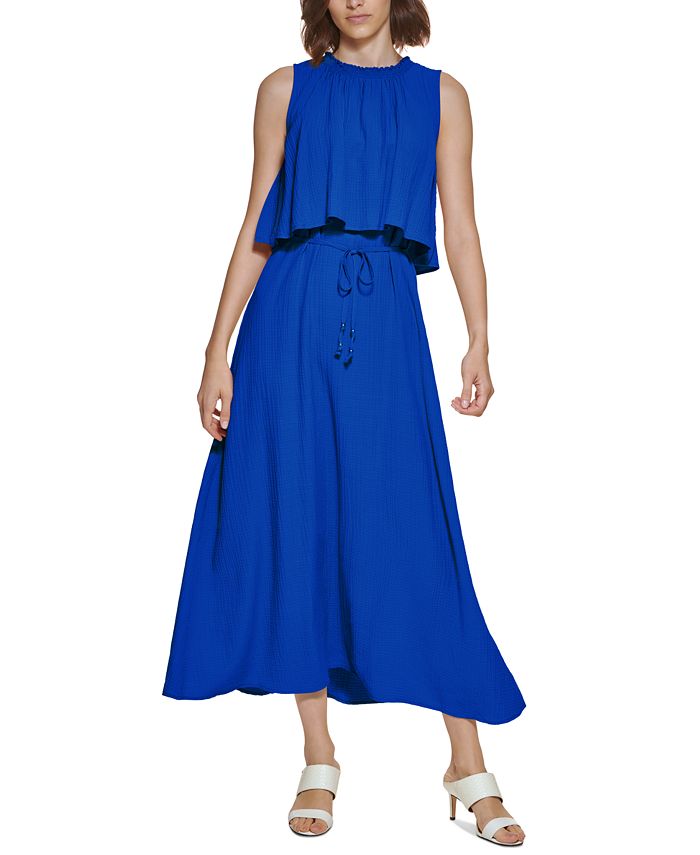 Calvin Klein Popover Maxi Dress & Reviews - Dresses - Women - Macy's