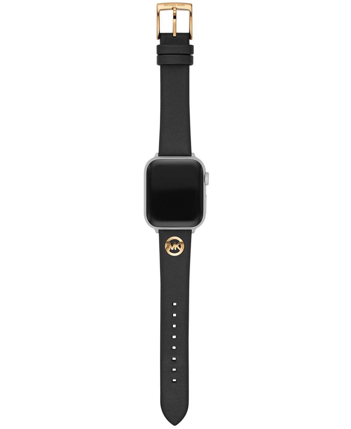 Michael Kors Black Leather Band For Apple Watch 38mm And 40mm In Black