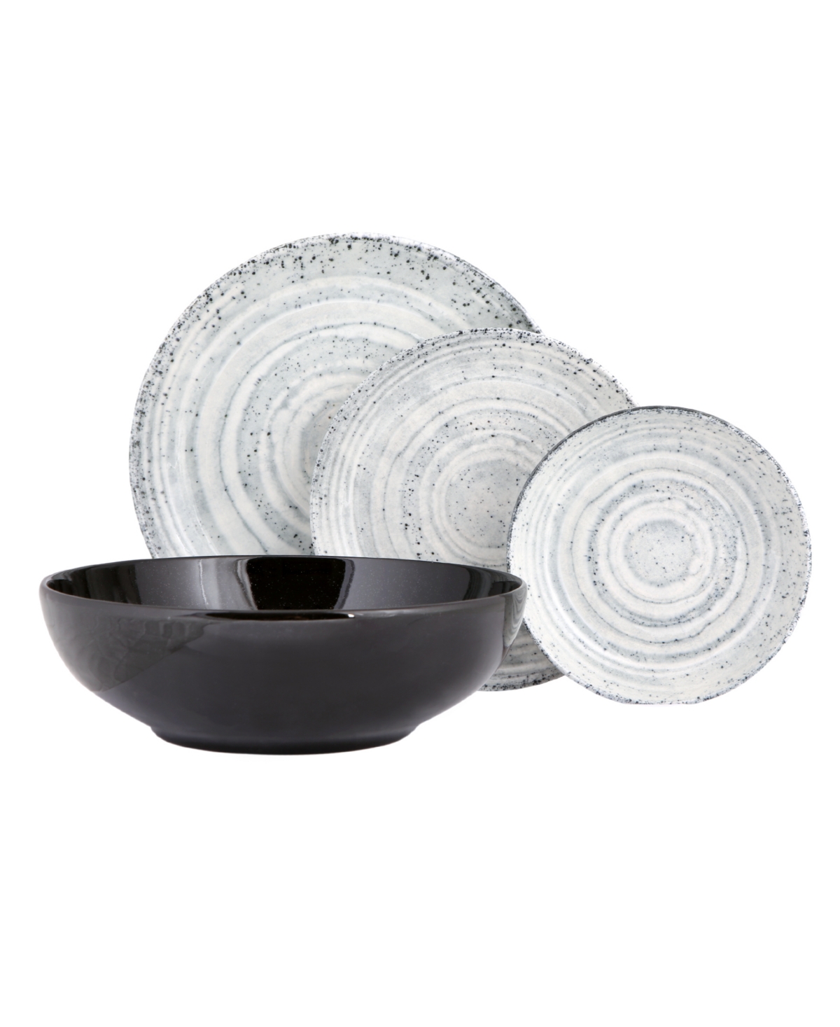 New Age Natura 4-Piece Place Setting Set - Gray and White