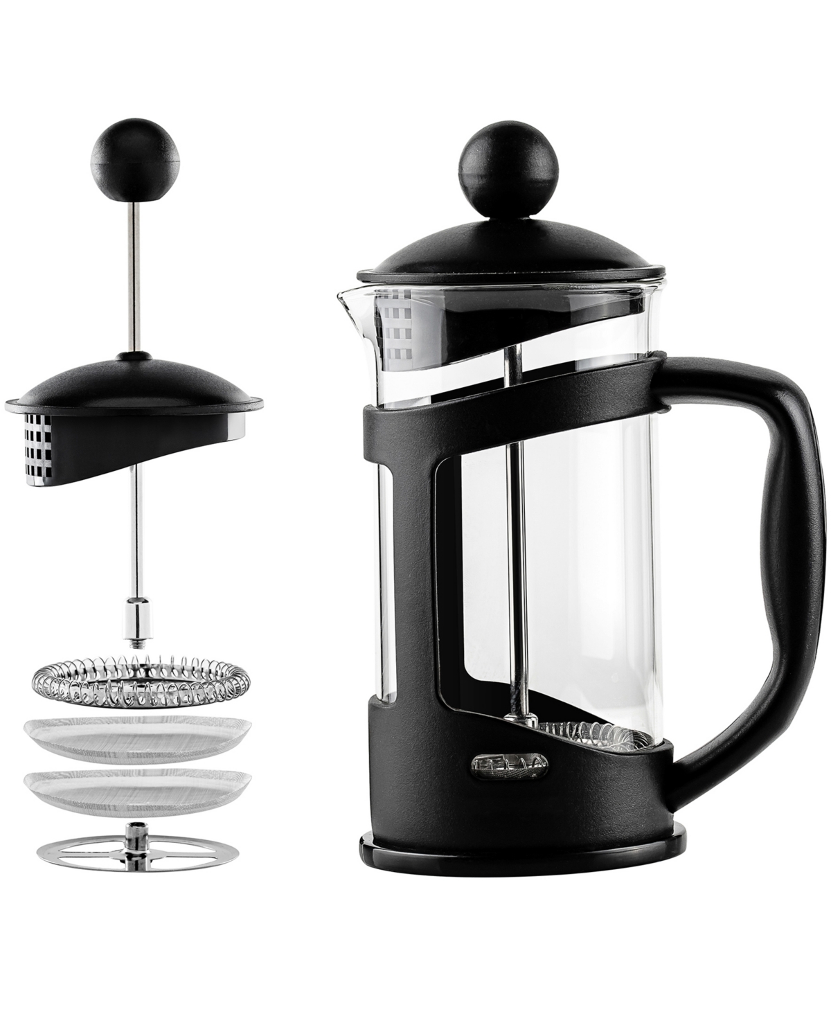 Ovente French Press 12 oz Coffee Tea Maker In Black