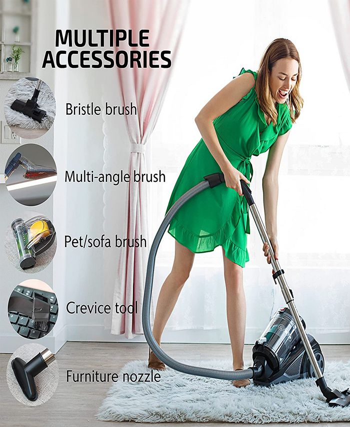 OVENTE ST2620B Bagless Canister Cyclonic Vacuum with HEPA Filter Macy's
