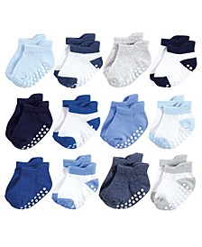 Boys Non-Skid No-Show Socks, Pack of 12