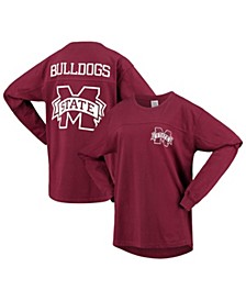 Women's Maroon Mississippi State Bulldogs The Big Shirt Oversized Long Sleeve T-shirt
