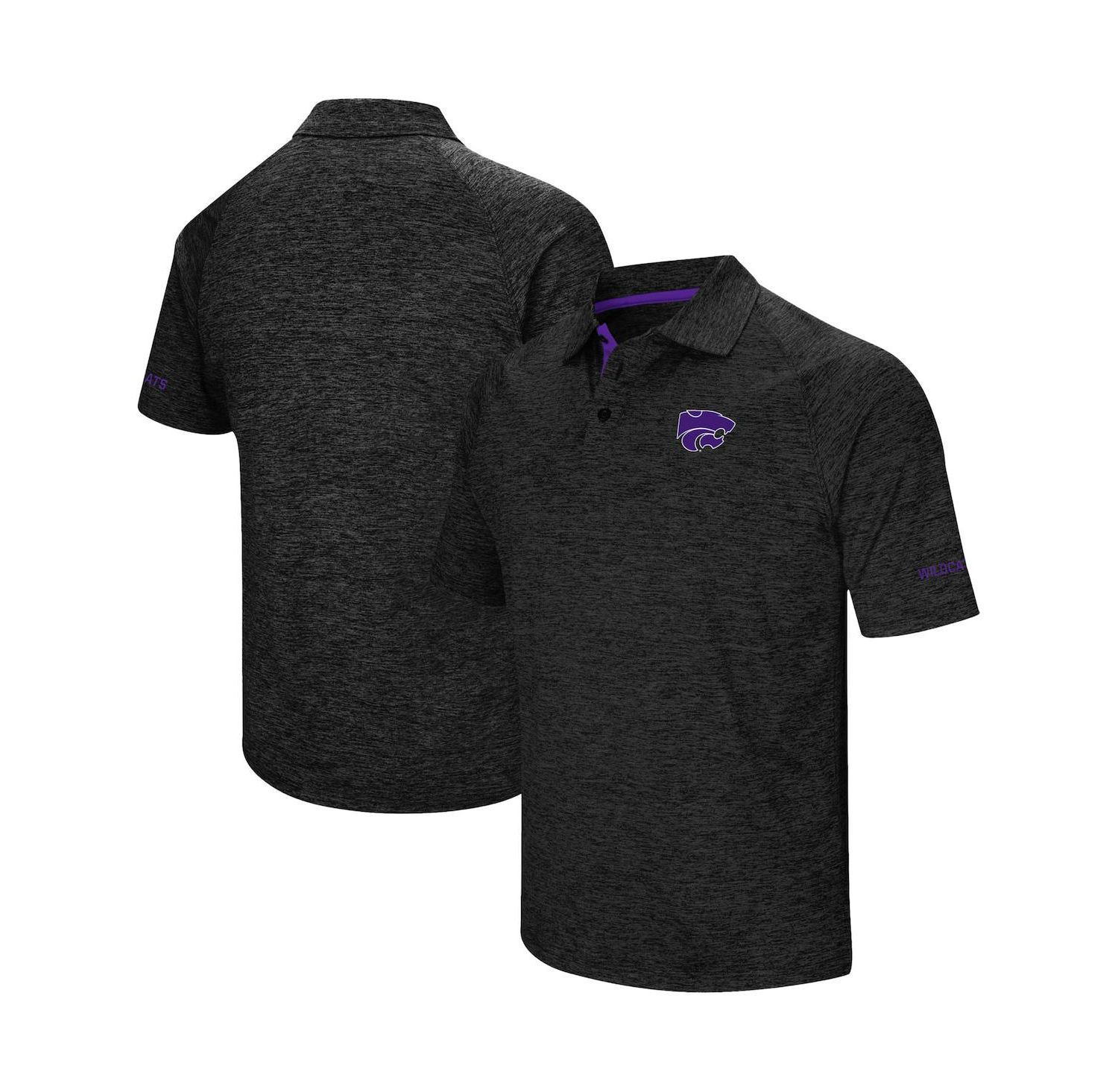 Men's Black Kansas State Wildcats Down Swing Polo Shirt