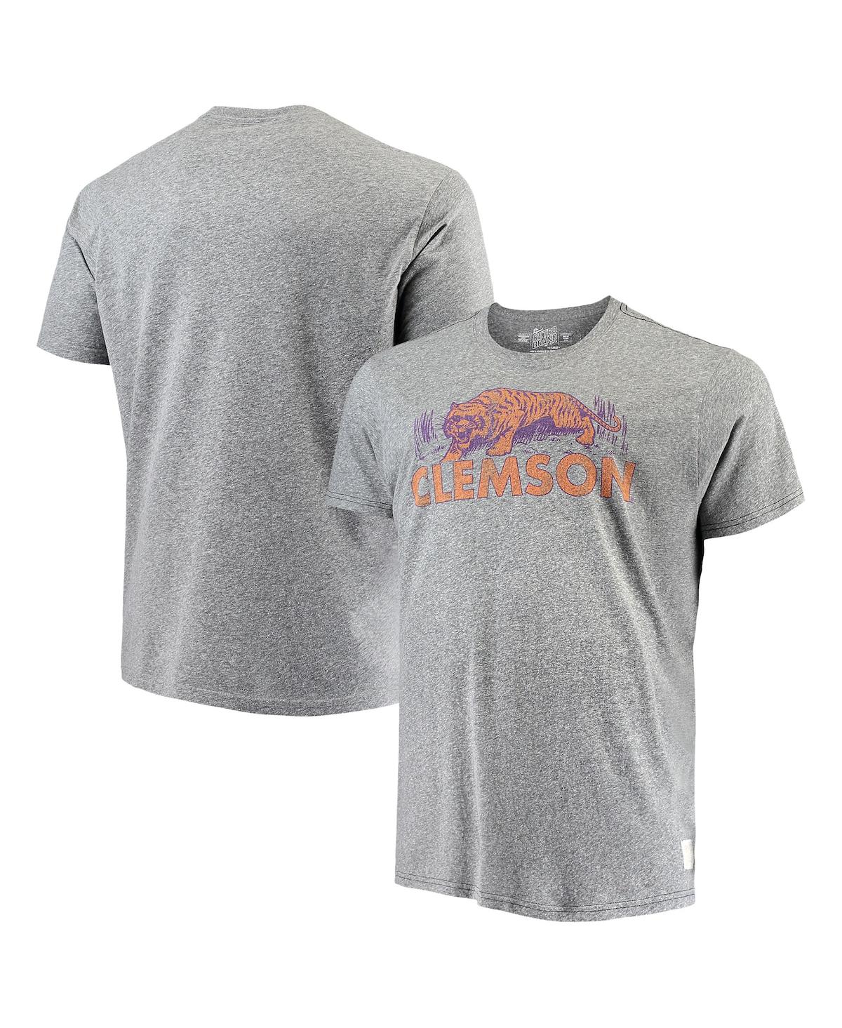 Men's Original Retro Brand Gray Clemson Tigers Big and Tall Tri-Blend T-shirt - Gray