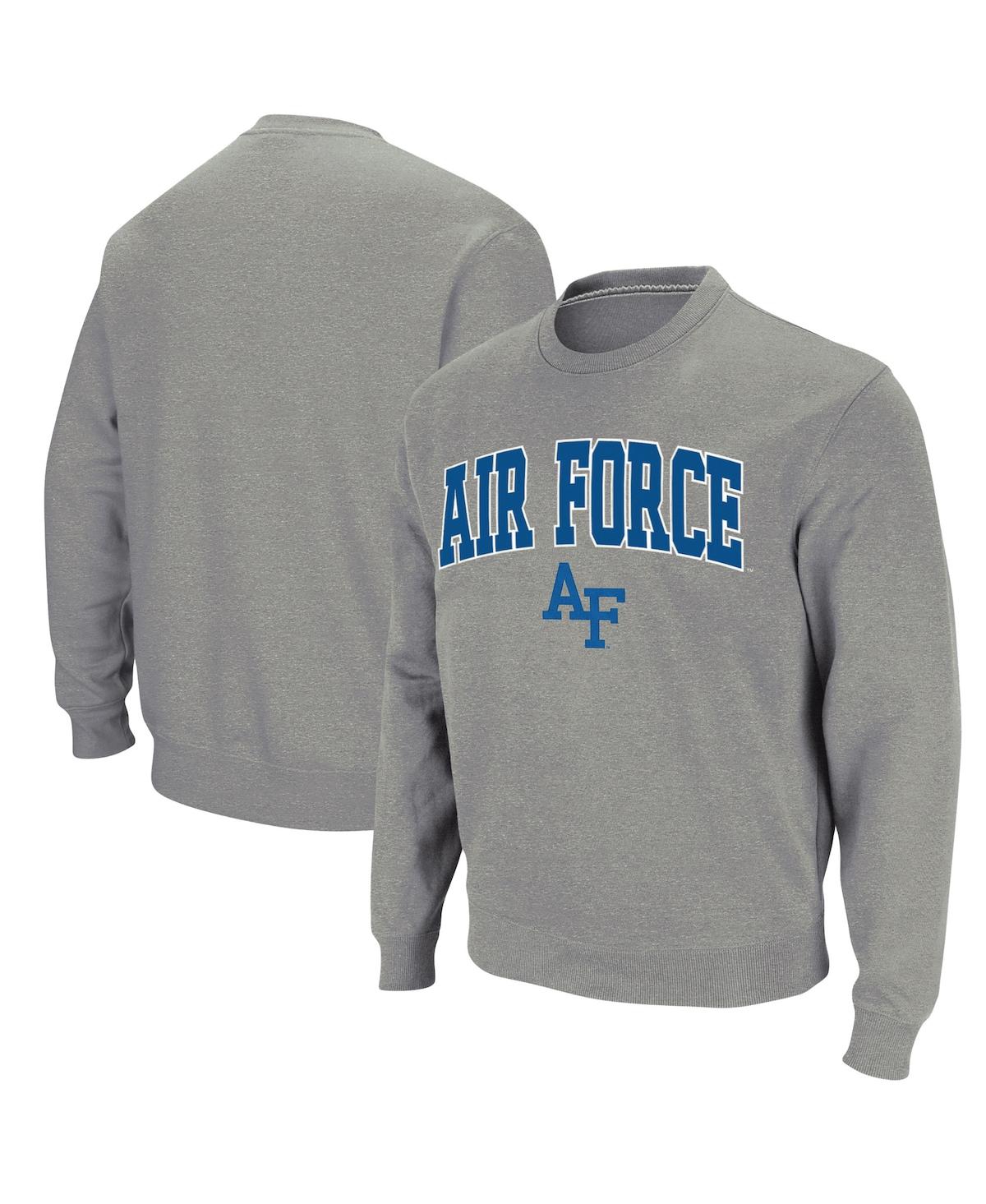 Men's Colosseum Heathered Gray Air Force Falcons Arch & Logo Sweatshirt