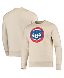 Men's Threads Oatmeal Chicago Cubs Fleece Pullover Sweatshirt