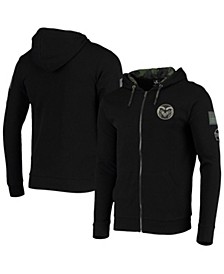 Men's Black Colorado State Rams OHT Military-Inspired Appreciation Waffle Full-Zip Hoodie