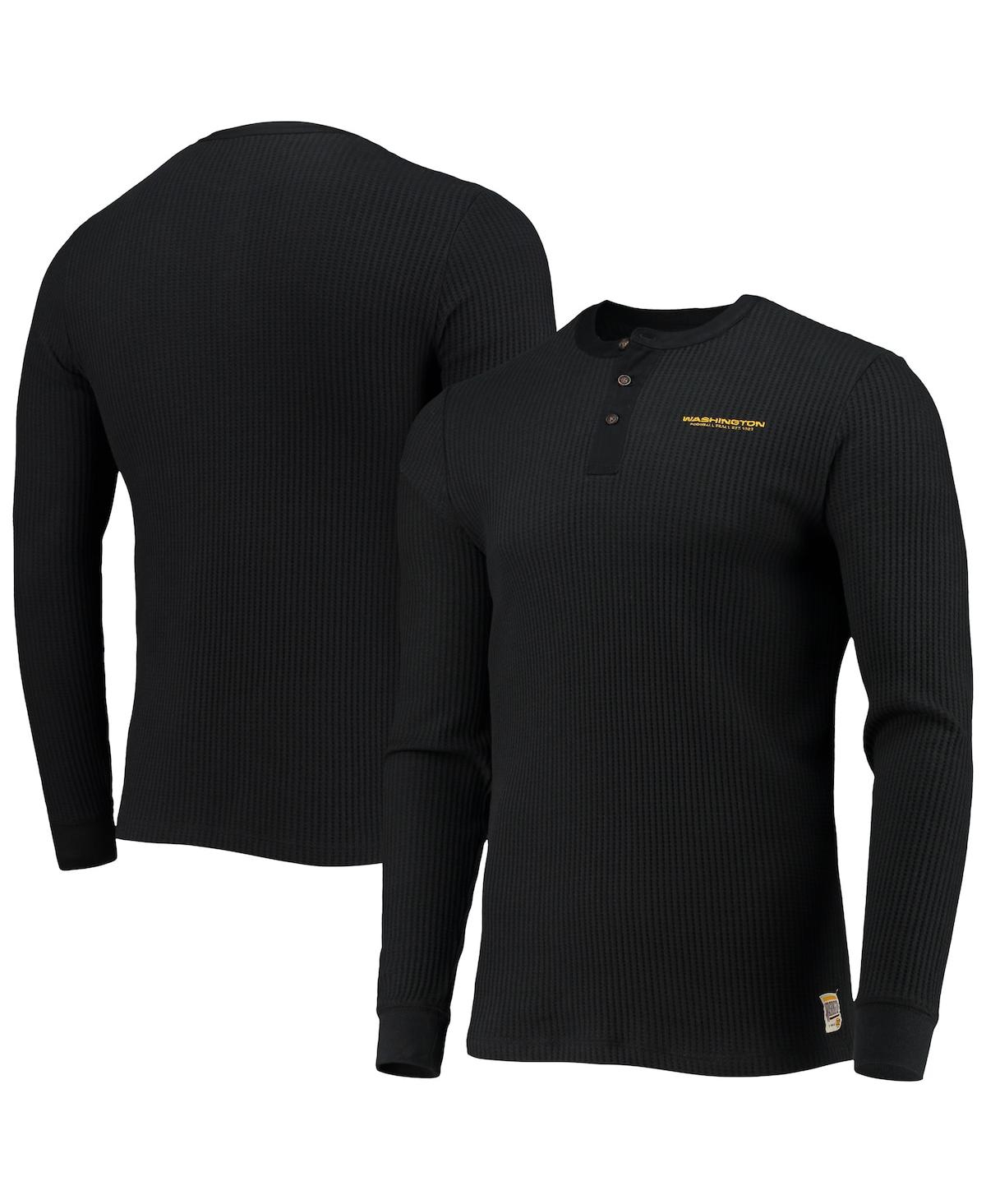Men's Junk Food Black Washington Football Team Thermal Henley Long Sleeve T-shirt - Black