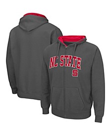 Men's Charcoal NC State Wolfpack Arch & Logo 3.0 Full-Zip Hoodie