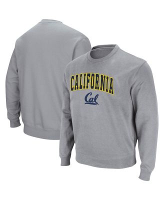 Men's Heathered Gray Cal Bears Arch Logo Tackle Twill Pullover Sweatshirt