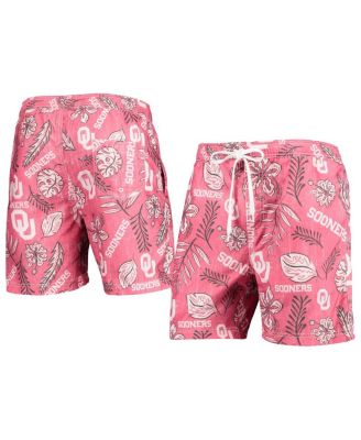 Men's Crimson Oklahoma Sooners Vintage-Like Floral Swim Trunks